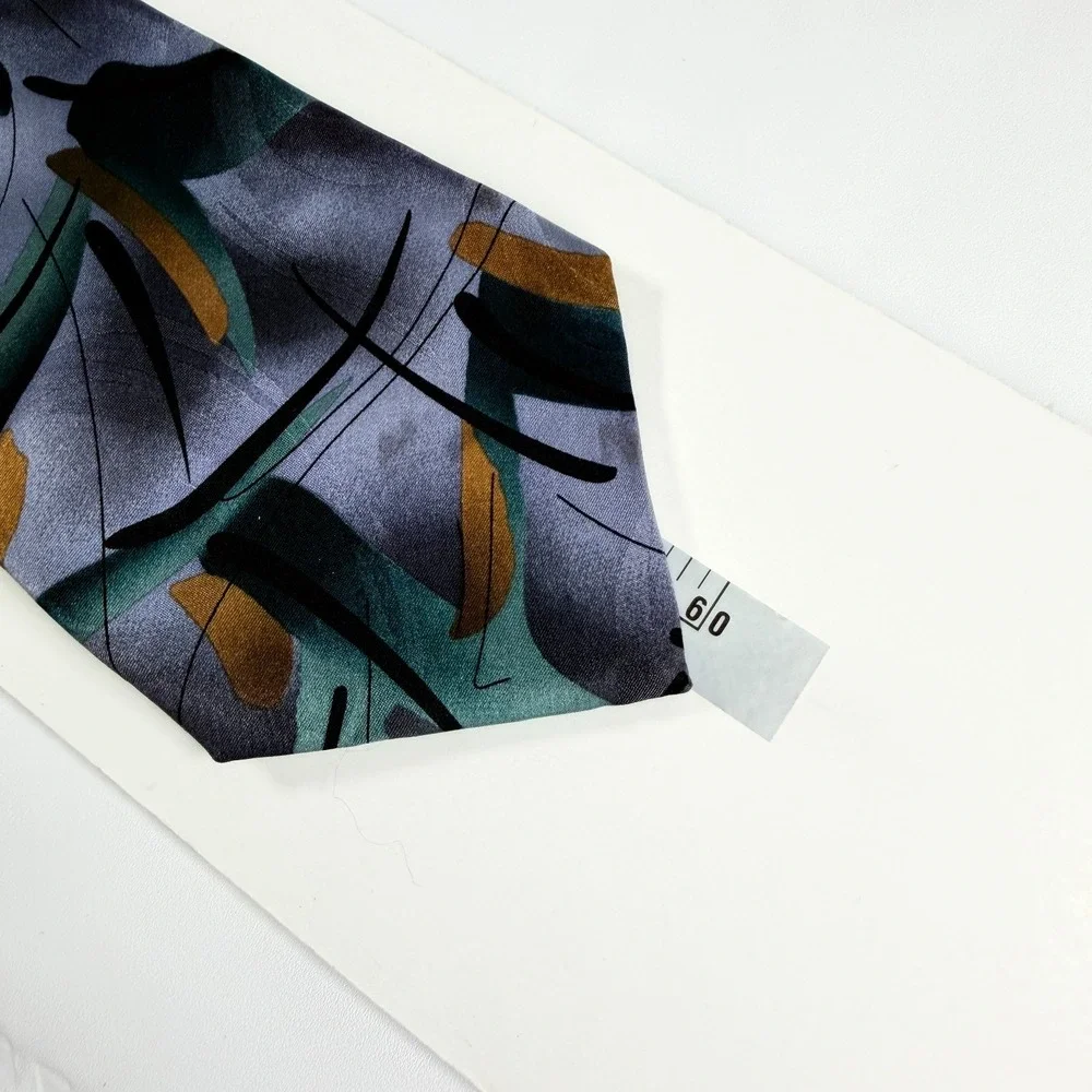 J. Garcia Tie Limited Edition In The Park Collection 46 Abstract Silk Necktie